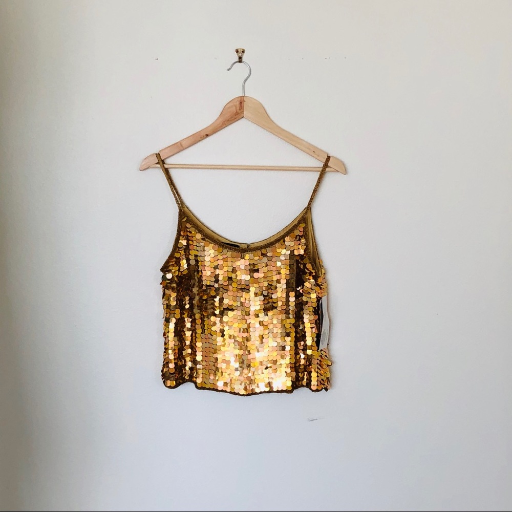 Chaudry gold sequin top, NEW